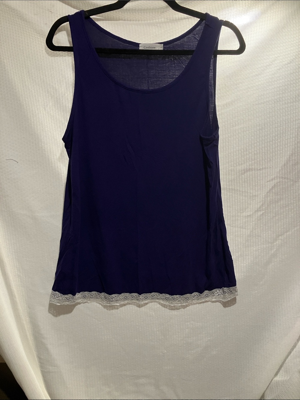 Coolmee purple tank top with lace